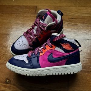 Jordan 1 Mid Fire Pink Barely Grape (PS)